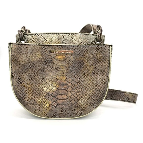 Kelly Wynne No Curfew Crossbody Bag Multi Python Metallic Leather Purse $270 - Picture 1 of 4